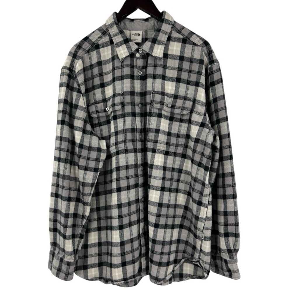 The North Face Men's Arroyo Flannel Shirt in a black, white, and gray plaid XXL